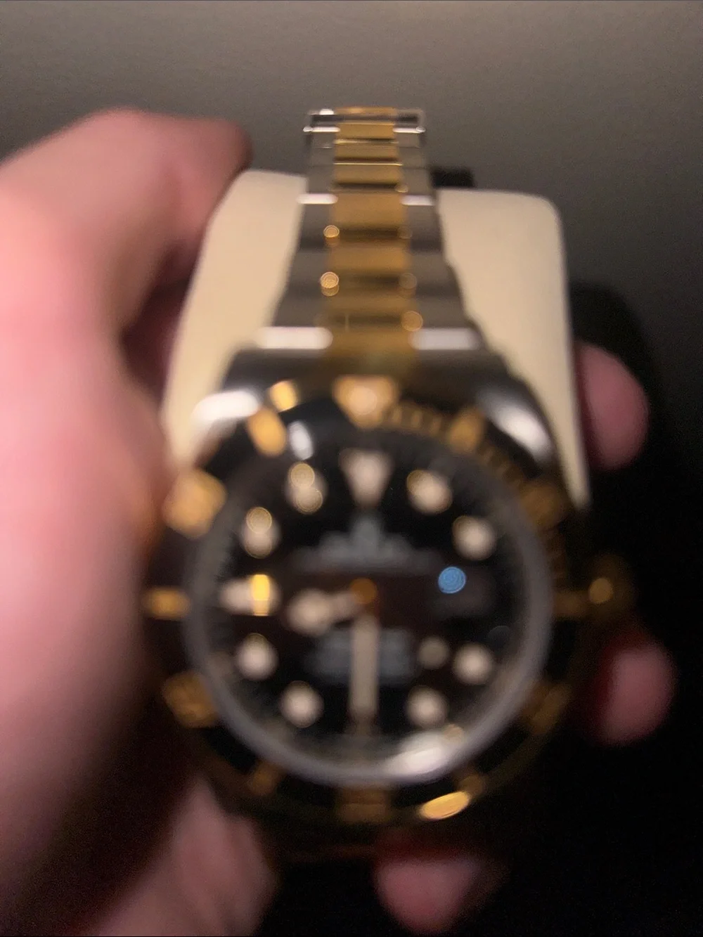 Two-Tone Black and Gold Men's Watch